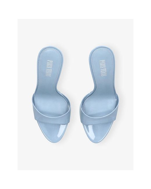 Paris Texas Blue Lidia 105 Patent-Leather Mules