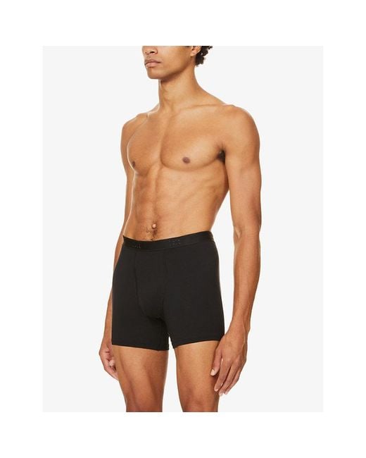 Derek Rose Black Alex Regular-Fit Stretch-Modal Trunks for men