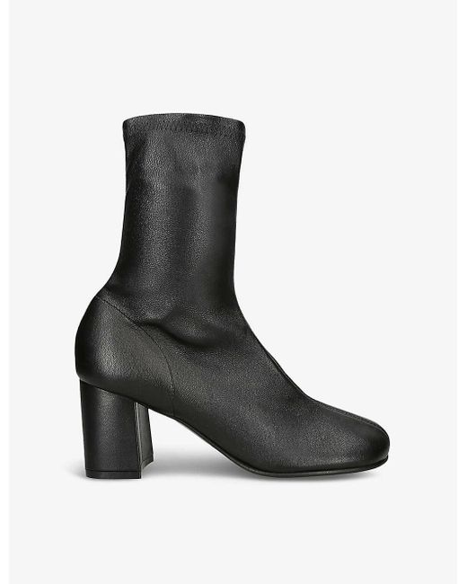 Dries Van Noten Black Block-heel Leather Ankle Boots