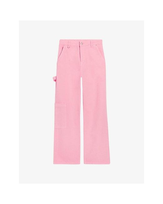 Claudie Pierlot Pink Jean-pierre Straight-leg Mid-rise Jeans
