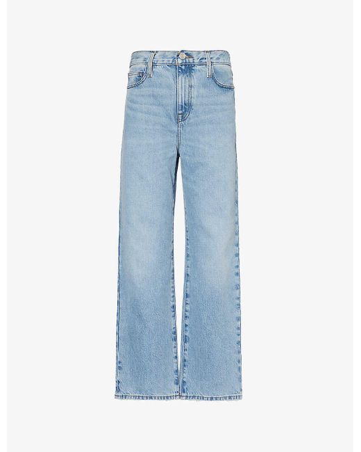 FRAME Blue Le Jane Straight-leg High-rise Denim Jeans