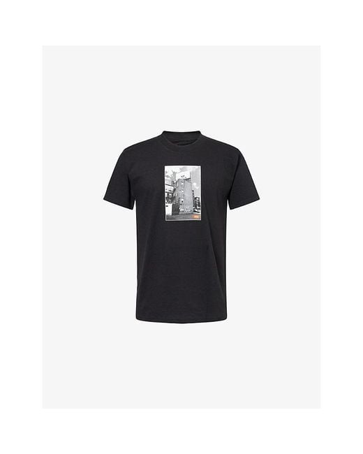 Obey Black Boston Billboard Graphic Cotton-Jersey T-Shirt for men