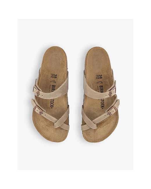 Birkenstock Brown Mayari Cross-strap Faux-leather Sandals