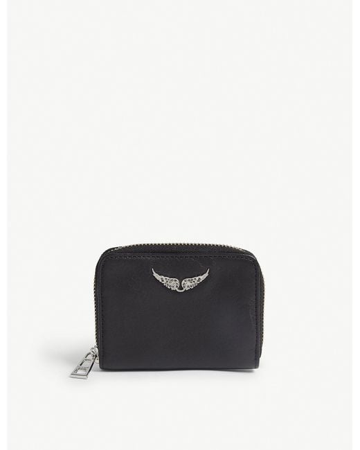 Zadig & Voltaire Leather Mini Zv Wallet in Black - Lyst