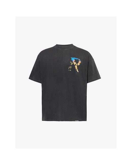 Represent Blue Palm Branded-print Cotton-jersey T-shirt X for men