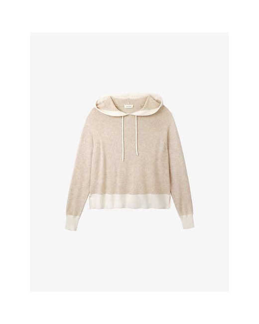 The White Company Natural Stripe-Detail Relaxed-Fit Wool And Cashmere-Blend Hoody