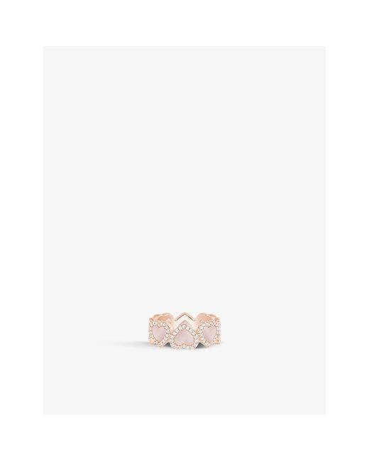 Apm Monaco White Full Heart 18Ct-Plated Metal Alloy And Cubic Zirconia Ring