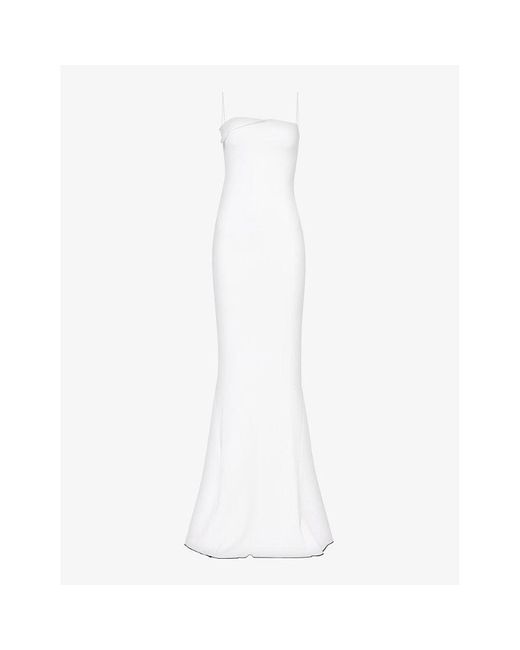 Jacquemus White La Robe Aro Slim-fit Woven-blend Maxi Dress