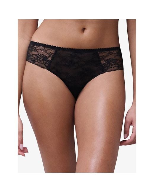 Chantelle Black Revealing Lace Shorty Briefs