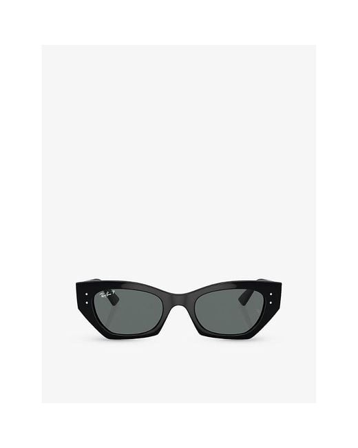 Ray-Ban Black Rb4430 Zena Irregular-frame Injected Sunglasses