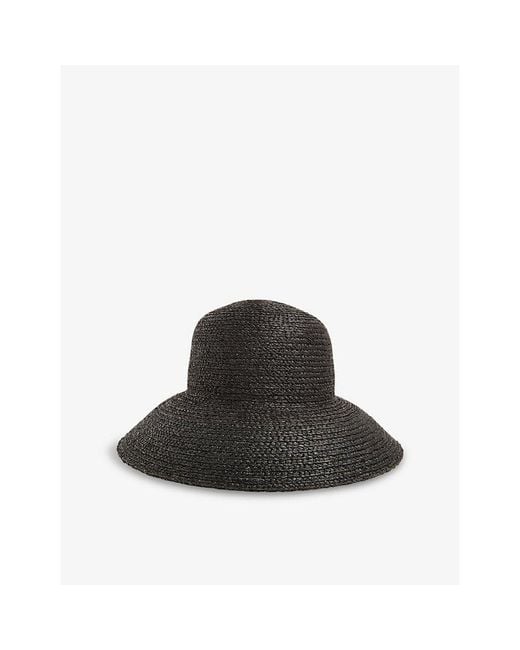 Whistles Black Wide-Brim Straw Hat