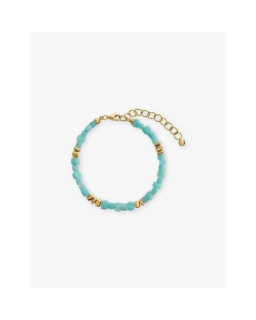 Monica Vinader Blue Amaia Gemstone 18Ct- Vermeil And Amazonite Beaded Bracelet