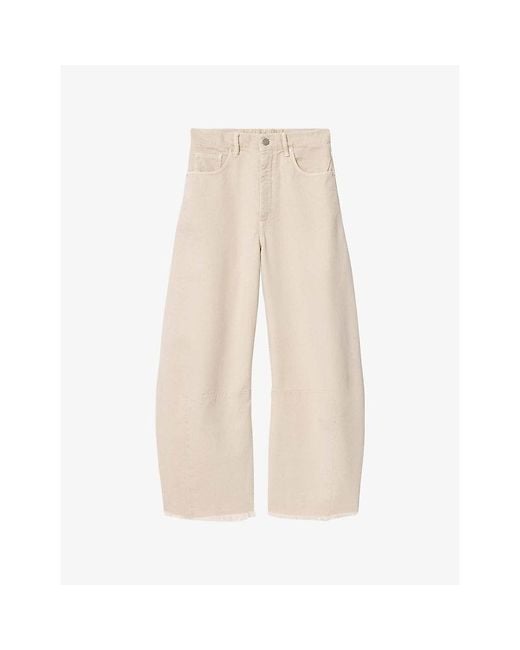 AllSaints Natural Payton Barrel-Leg High-Rise Stretch-Denim Jeans