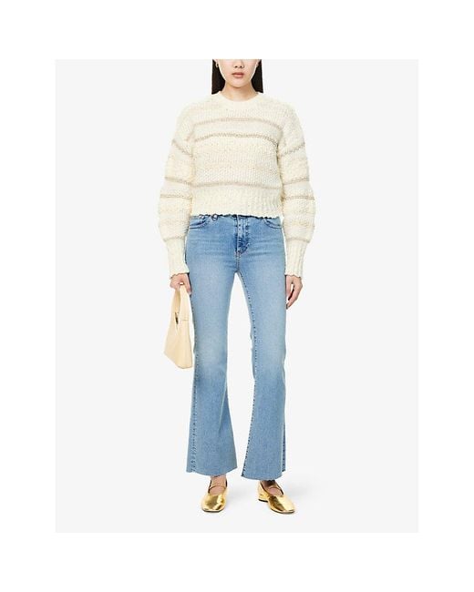 FRAME Blue Icon Flared-Leg Cotton-Blend Denim Jeans