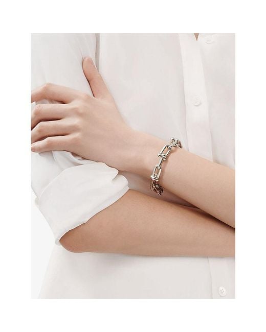 Tiffany & Co Metallic Tiffany Hardwear Link Sterling Bracelet