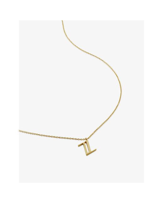 Monica Vinader Metallic Initial Z 18Ct-Vermeil Plated 925 Sterling Necklace