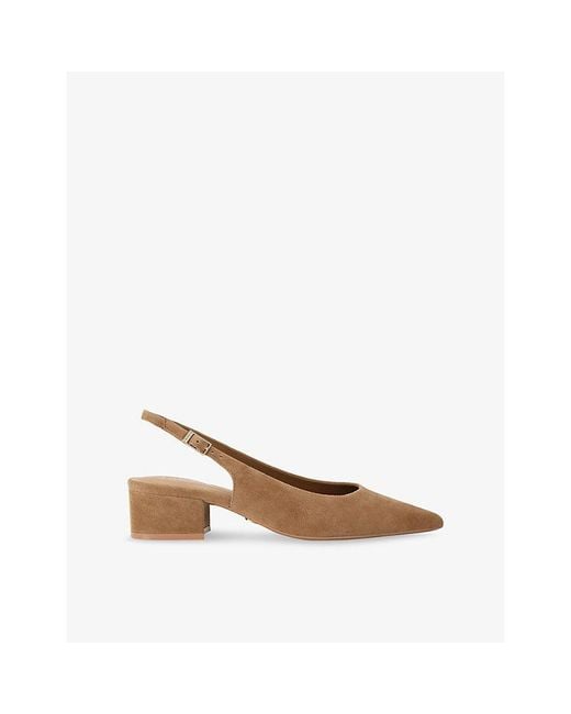 Carvela Kurt Geiger Natural Armonia Suede Slingback Courts