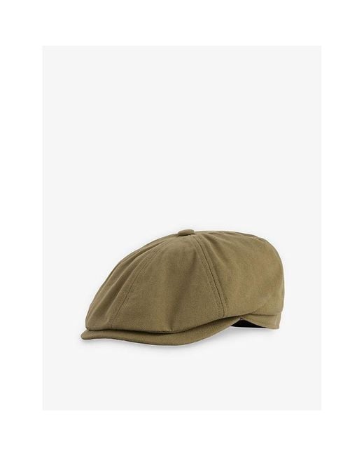 Barbour Green Fawdon Cotton Baker Boy Hat for men