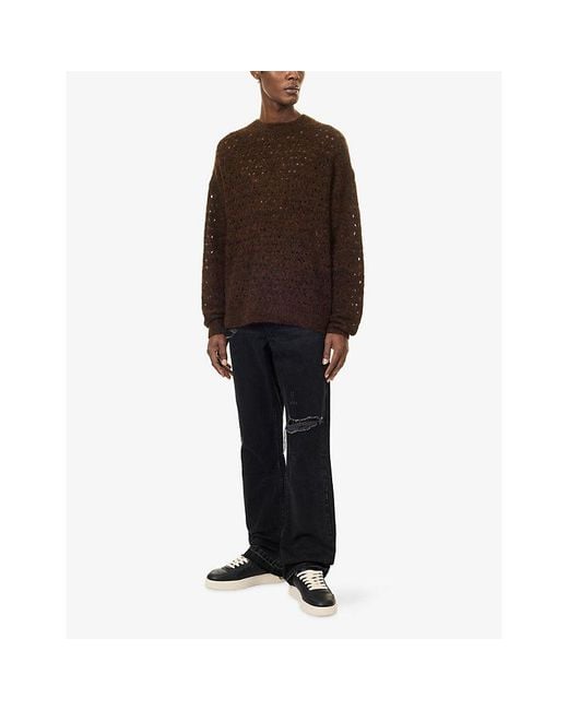 Represent Brown Vandal Brand-Patch Wool-Blend Jumper for men