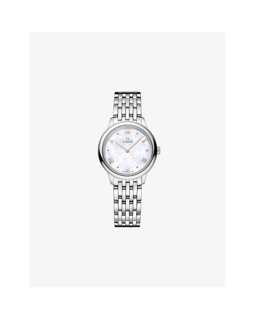 Omega Metallic De Ville Prestige Stainless-Steel Quartz Watch 27.5Mm