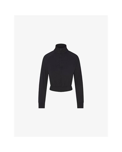 NikeSKIMS Black Airy Cropped Track Jacket