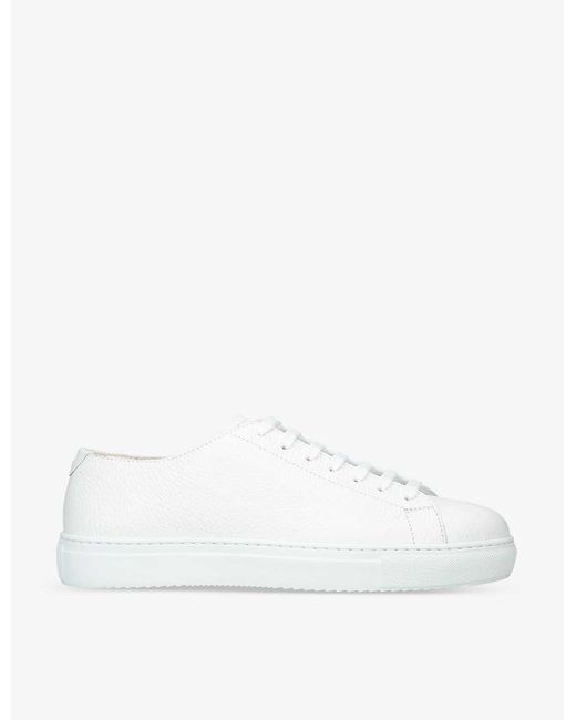 Doucal's White Tumblet Panelled Leather Low-top Trainers