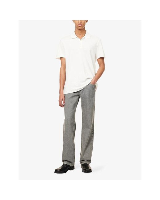 PAIGE White Demille Short-Sleeve Cotton-Pique Polo Shirt for men