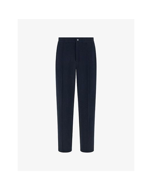 Boggi Blue Scuba Piqué Tailored Cotton-Blend Trousers for men