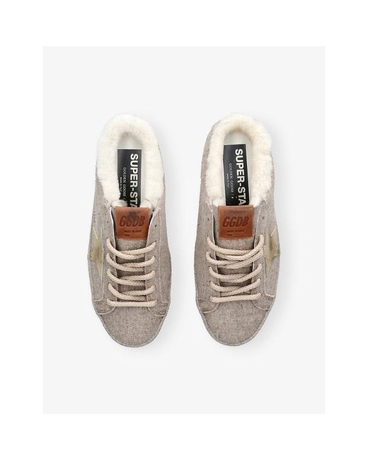 Golden Goose Deluxe Brand Natural Superstar Sabot 15835 Wool Blend Sabots