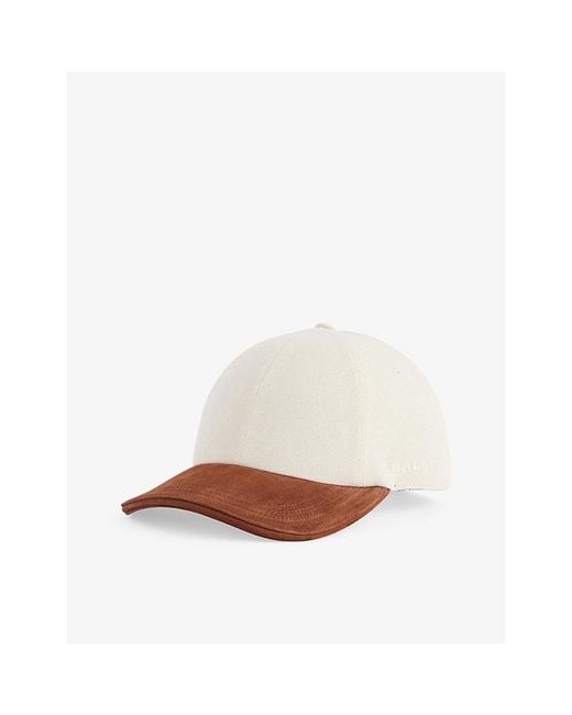 Bally White Brand-embroidered Cotton-canvas And Leather Baseball Cap for men