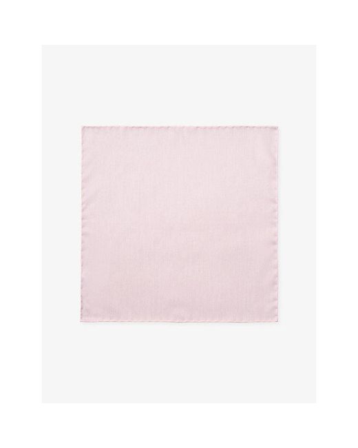 Eton of Sweden Pink Cotton-Twill Pocket Square for men