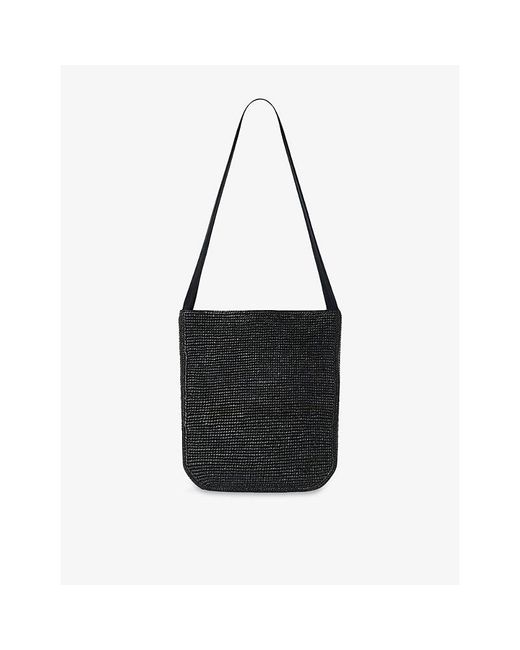 The Row Black Lori Raffia Shoulder Bag