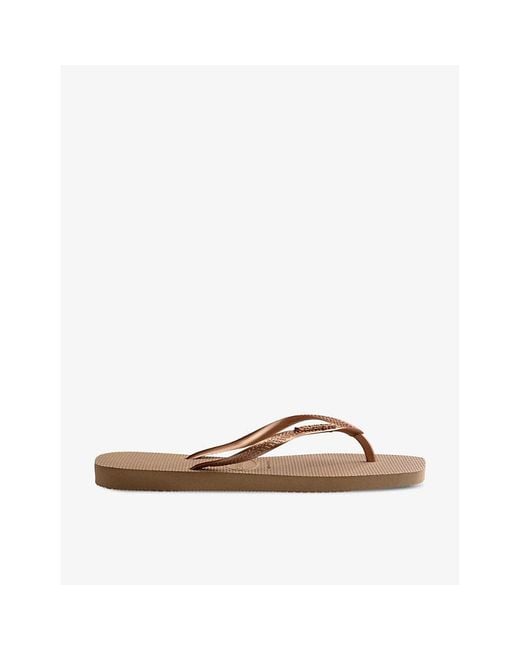 Havaianas Brown Logo-Embellished Rubber Flip-Flops