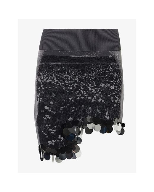 Ph5 Black Casey Sequin Stretch-Knit Mini Skirt