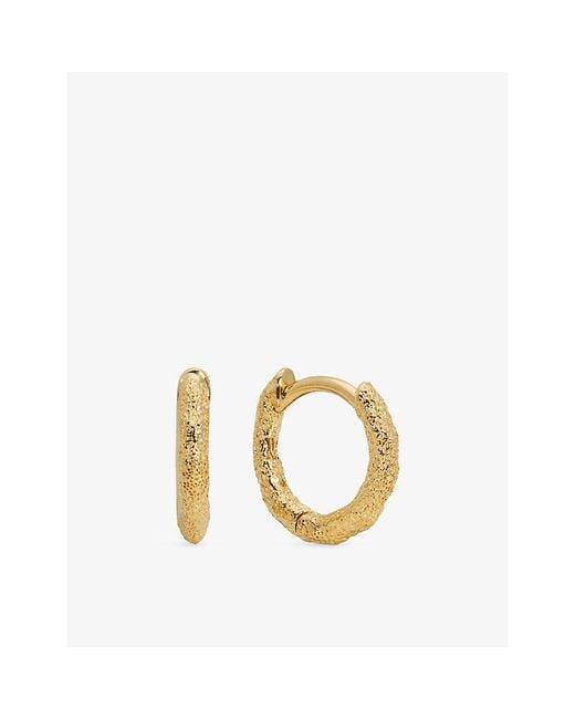 Monica Vinader Metallic Antica Textured Mini 18Ct Vermeil Huggie Earrings