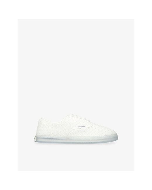 Bottega Veneta White Serena Leather Trainers for men
