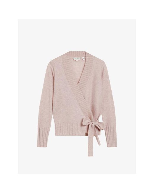 Ted Baker Pink Elliian Wrap Knitted Cardigan
