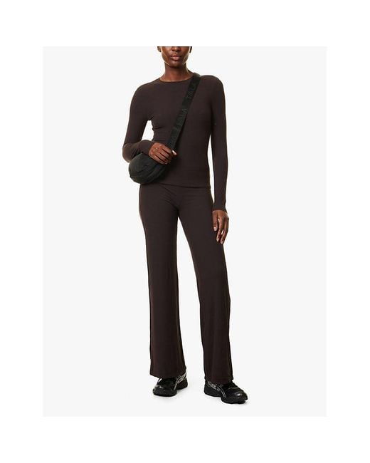 WE Are Tala Purple 365 Sculpt Long-Sleeve Stretch-Jersey T-Shirt
