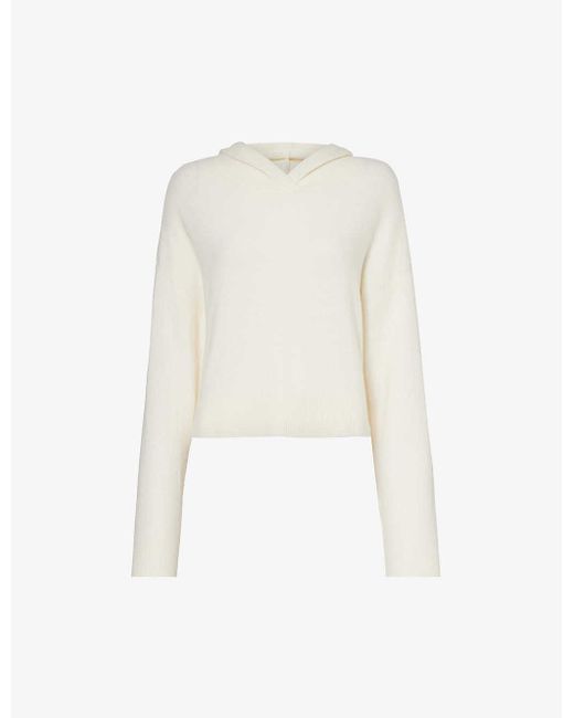 Calvin Klein White Plush Lounge Cropped Stretch-knit Hoody