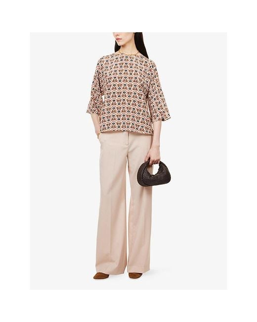 Weekend by Maxmara Natural Visivo Straight-Leg Wool Trousers