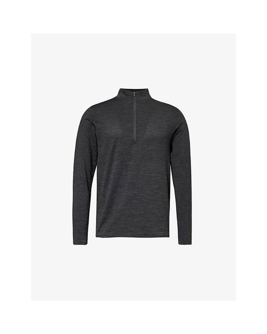 lululemon athletica Black Metal Vent Tech Half-zip Recycled Polyester-blend Sweatshirt for men