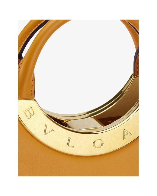 BVLGARI Yellow Roma Small Leather Top-Handle Bag