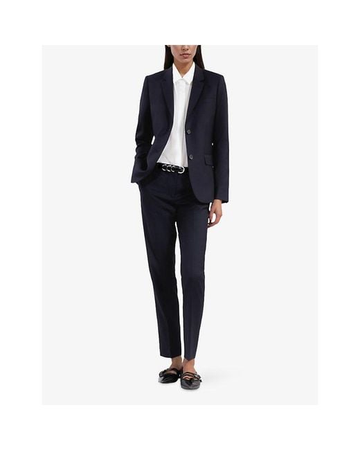 The Kooples Blue Single-Breasted Wool Blazer