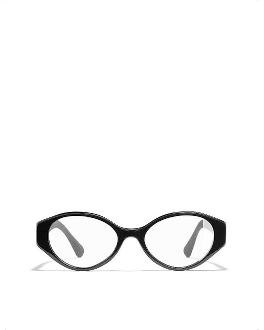 Chanel Oval Eyeglasses in Black