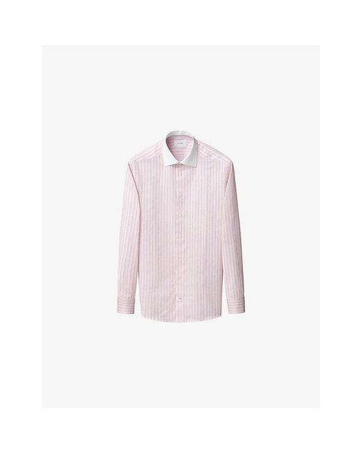 Eton of Sweden Pink Signature Twill Fit Signature Contemporary-Fit Cotton Shirt for men