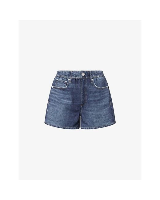 Rag & Bone Blue Miramar Terry Walking Cotton-Jersey Shorts