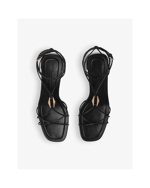 Jimmy Choo White Onyxia 70 Leather Heeled Sandals