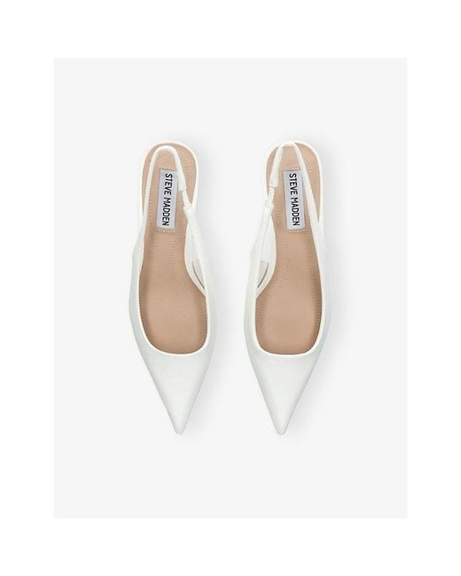 Steve Madden White Kittie Faux-Leather Pumps