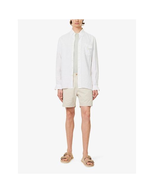 Polo Ralph Lauren White Crosshatch-texture Classic-fit Linen Shirt for men
