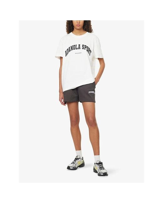 ADANOLA Gray Varsity Drawstring Cotton-Jersey Shorts